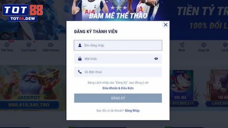 Hướng dẫn newbie chi tiết các bước đăng ký / đăng nhập TOT88